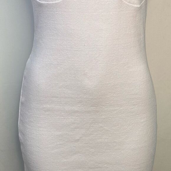 NWT PrettyLittleThing White Cup Detail Racer Split Midi Dress Sleeveless Size 10 - Picture 16 of 17